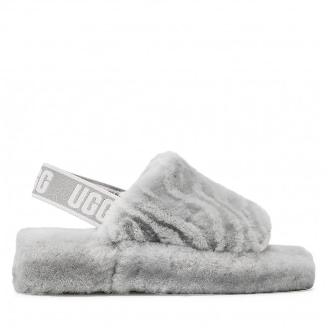 Femme Chaussons UGG - W Fluff Yeah Wavy 1125009 Cbb Gris 4 Femme Chaussons UGG - W Fluff Yeah Wavy 1125009 Cbb Gris – Image 2