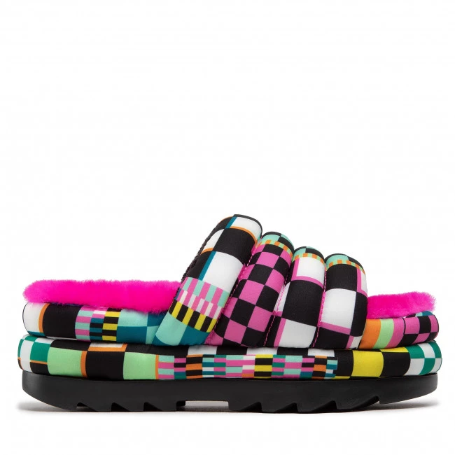 Femme Mules / Sandales De Bain UGG - W Maxi Checks Slide 1130842 Blkm Multicolore 4 Femme Mules / Sandales De Bain UGG - W Maxi Checks Slide 1130842 Blkm Multicolore – Image 2