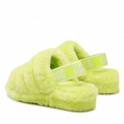 Femme Chaussons UGG - W Fluff Yeah Slide 1095119 Klm Vert -Promos Ugg Magasin 03 0000300313800 rz