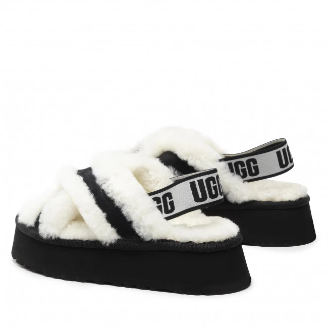 Femme Chaussons UGG - W Disco Cross Slide 1121550 Wht Blanc 5 Femme Chaussons UGG - W Disco Cross Slide 1121550 Wht Blanc – Image 3