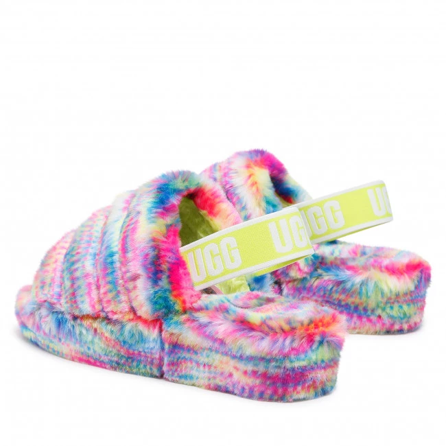 Femme Chaussons UGG - W Fluff Yeah Pixelate 1125007 Wht Multicolore 5 Femme Chaussons UGG - W Fluff Yeah Pixelate 1125007 Wht Multicolore – Image 3