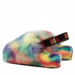 Femme Chaussons UGG - W Fluff Yeah Pride 1131770 Rbw Multicolore -Promos Ugg Magasin 03 0000300314852 kt