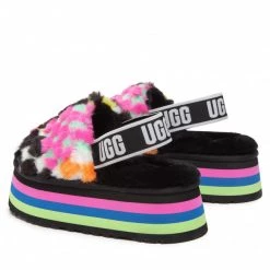 Femme Sandales UGG - W Disco Checks Slid 1130877 Blkm Multicolore -Promos Ugg Magasin 03 0000301231615 kt