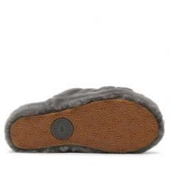 Femme Chaussons UGG - W Fluff Yeah Slide 1095119 W/Chrc Gris -Promos Ugg Magasin 04 0000200679297 ks