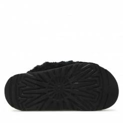 Femme Mules / Sandales De Bain UGG - W Fuzz Sugar Cross Slide 1135131 BLK Noir -Promos Ugg Magasin 04 0000301216605 rz