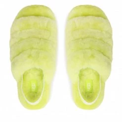 Femme Chaussons UGG - W Fluff Yeah Slide 1095119 Klm Vert -Promos Ugg Magasin 05 0000300313800 rz