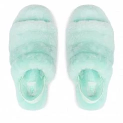 Femme Chaussons UGG - W Fluff Yeah Slide 1095119 Pemr Vert -Promos Ugg Magasin 05 0000300313824 rz
