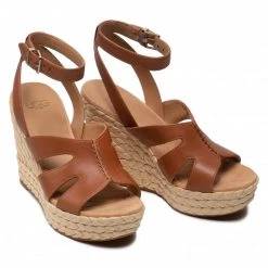 Femme Espadrilles UGG - W Careena 1128251 Clthr Marron -Promos Ugg Magasin 05 0000300314296 is