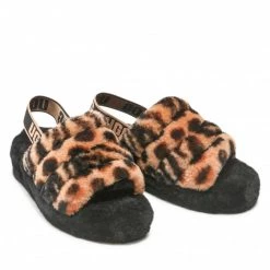 Femme Chaussons UGG - W Fluff Yeah Animal 1127073 Lbtt Marron -Promos Ugg Magasin 05 0000300314791 rz 1
