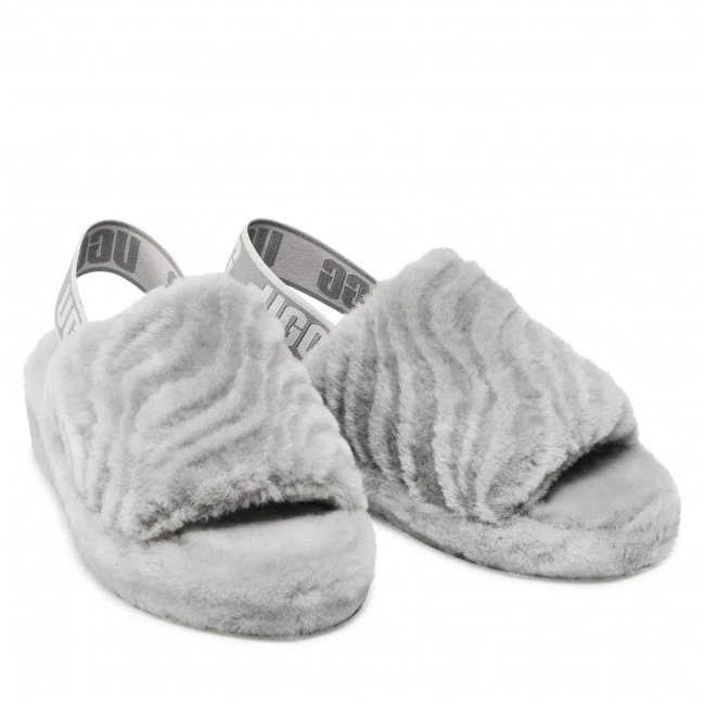 Femme Chaussons UGG - W Fluff Yeah Wavy 1125009 Cbb Gris 7 Femme Chaussons UGG - W Fluff Yeah Wavy 1125009 Cbb Gris – Image 5