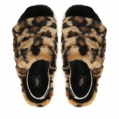 Femme Chaussons UGG - W Fluff Yeah Slide Spotty 1130883 Nat Marron -Promos Ugg Magasin 05 0000301214830 rz