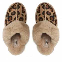 Femme Chaussons Ugg - W Scuffette II Spotty 1130886 Nat Marron -Promos Ugg Magasin 05 0000301214861 rz