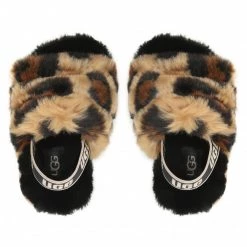 Enfant Chaussons UGG - T Fluff Yeah Slide Spotty 1134955T Nat Marron -Promos Ugg Magasin 05 0000301220114 rz