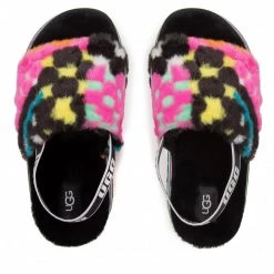 Femme Sandales UGG - W Disco Checks Slid 1130877 Blkm Multicolore -Promos Ugg Magasin 05 0000301231615 kt