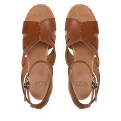 Femme Espadrilles UGG - W Careena 1128251 Clthr Marron -Promos Ugg Magasin 06 0000300314296 is