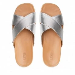 Femme Mules / Sandales De Bain UGG - W Emily 1119745 Slvm Argent -Promos Ugg Magasin 06 0000300314661 rz
