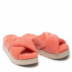 Femme Mules / Sandales De Bain UGG - W Fuzz Sugar Terry Cross Slide 1126385 Pblss Orange -Promos Ugg Magasin 06 0000300315095 fp